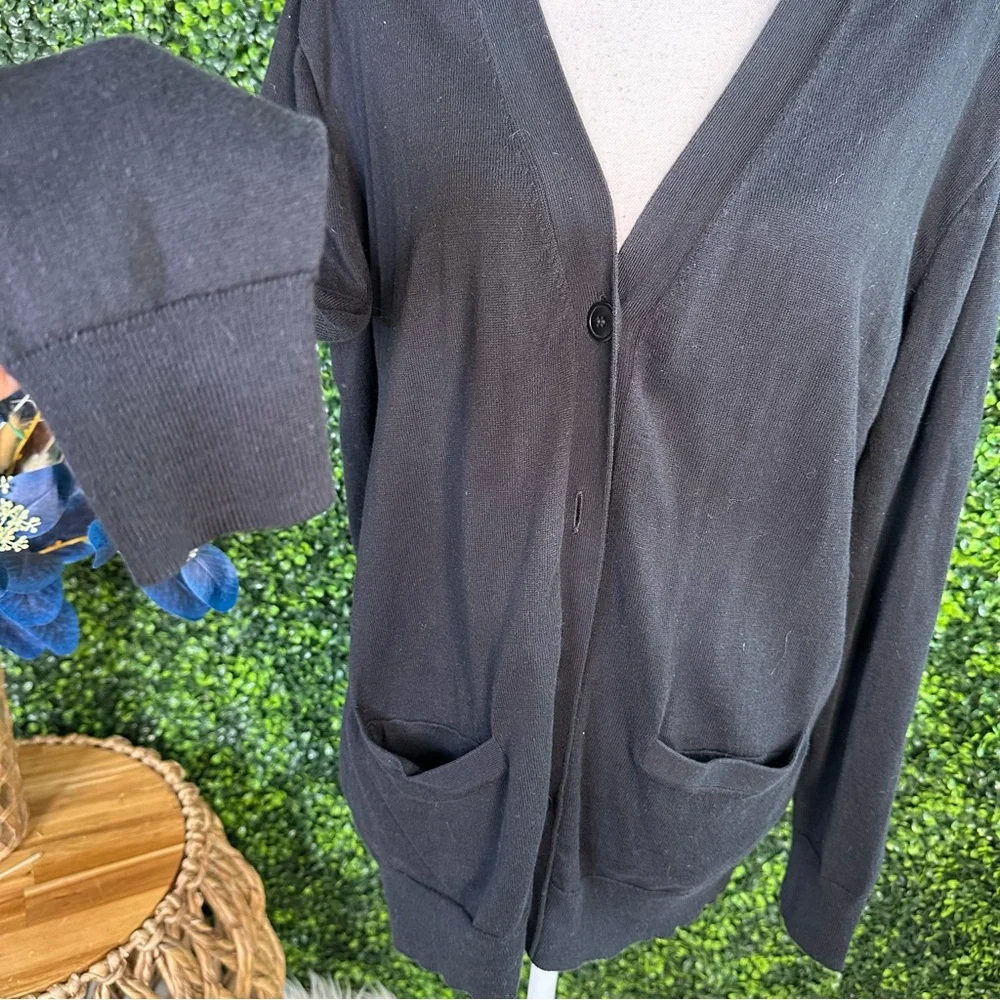 NWOT j crew Classic‎ Black Women's button down Cardigan Sweater cotton